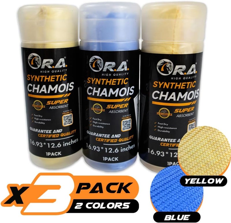 RA R.A. 3D Premium Fast Drying Shammy Towel for Car 3pack - Super Absorbent Chamois Towel for CAR - Cloth for Car Drying - Reusable Soft Car Wash Cloth - Dust Remove, No Scratch/Spot/Streak. - Image 2